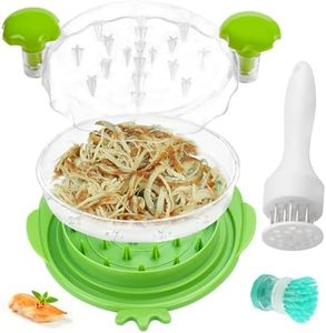 Aivher Large Chicken Shredder Tool Twist,10.4" Chicken Breast Shredder with Brush, Removable Tray&Meat Tenderizer Tool,Anti-Slip Grip, Ergonomic Handle, BPA-Free for Chicken, Pork, Beef-Green