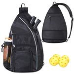 LLYWCM Crossbody Backpack for Sports and Travel - Pickleball Bag for Men and Women (Black)