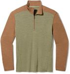 Smartwool Men's Classic Thermal Merino Wool Base Layer — Quarter Zip (Slim Fit), Winter Moss-Fox Brown, X-Large