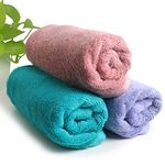 HEELIUM Bamboo Hand Towel | Ultra Absorbent & Anti-Bacterial | 3X Softer Than Cotton Towels | 65 X 40 cm - 600 GSM | Pack of 3 - Peach, Teal, Iris