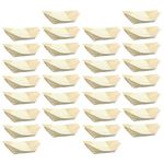 STOBOK 100Pcs Wood Boat Dishes Sushi Boat Serving Trays Leaf Boat Food Container for Restaurants Caterers Appetizer Home