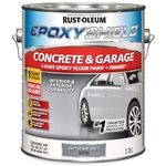 Rust-Oleum EpoxyShield Concrete & Garage 1-Part Epoxy Floor Paint + Primer, Battleship Grey Satin, 3.78 L