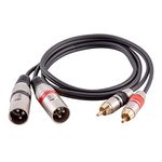 Seismic Audio 3 Foot XLR Dual Male Patch Cable-2-XLRM to 2-RCA Audio Cord (SAXFRM-2X3)