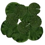 mozhixue 10pcs Artificial Floating Lotus Leaves Fake Aquarium Plants Realistic Fish Tank Plants Decorations Artificial Lily Pads for Ponds Garden Pool Decor 4inch and 5.9inch (Lotus Leaf)