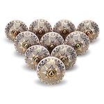 FURNISHFUL FINESSE Ceramic Knobs for Cabinets and Drawers Handmade Gold Grey Knobs & Dresser Pull Handle, Kitchen Door Knobs & Cupboard Wardrobe Knobs Handle and Boho Funiture Decor - Pack of 4