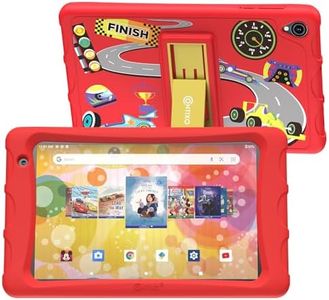 Contixo Kids Tablet - K81 8-inch Toddler Tablets, Disney Edition Pre-Installed, Ages 3-12, Parental Control Google Family Link, Android 13 OS, 64GB, HD Dual Camera, WiFi, Kid-Proof case (Red)