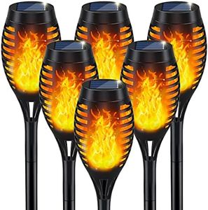 Solar Lights Outdoor, Solar Torch Light with Flickering Flame for Garden Decor, Solar Garden Lights, Waterproof Solar Powered Outdoor Lights, Flame Torches for Outside Patio Pathway Yard Decorations