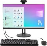 24" All-in-One Computers with Touch Screen, i7 Quad-Core Desktop Computer with Cam, 16G RAM 512G SSD IPS HD Display for Home Office Student Gaming