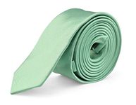 Moda Di Raza- Mens Slim Ties Skinny Necktie 2 inch Satin Finish Polyester Ties - Aqua Green