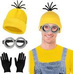 CONGRU 3 Pcs Halloween Costume Accessories Adult, Goggles/Beanie/Gloves, Halloween Cosplay Party Set