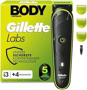 GilletteLabs i3 Body + Intimate Trimmer Herren mit SkinFirst-Technologie — Intimrasierer Mann für Körper & Intimbereich, Wasserdichte — Schwarz/Grün