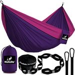 MalloMe Camping Hammock with Straps - Portable Outdoor Hammock for Adults, Kids - Double Hamac - 2 Person Hammocks - Tree Hamac Swing with Accessories - Hamock Tent for Travel - Hammocks for Outside