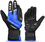 INBIKE Cycling Winter Gloves,for Men Windproof Reflective Thermal Gel Pads Touch Screen MTB Mountain Bike Blue X-Large