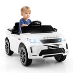 Costzon 12V Kids Ride On Car, Licensed Land Rover Electric Vehicle w/Remote Control, Lockable Doors, Slow Start System, LED Lights & Speed Switch Sound, Music & Horn, MP3 & USB (White)