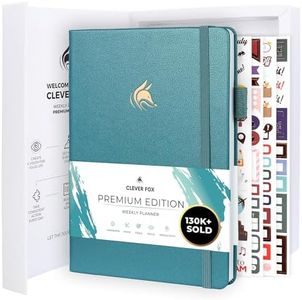 Clever Fox Planner Premium Edition – Undated Luxurious Weekly & Monthly Planner to Increase Productivity and Hit Your Goals – Organizer – Start Anytime, A5, Lasts 1 Year, Aquamarine (Weekly)