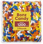 Bone Shaped Bonz Candy - Approx 1200 Bone Candy For Kids - 3 Pound Of Bulk Vending Candy - Dog Bonz Candy