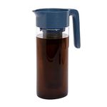 Goodful Cold Brew Iced Coffee Maker, Durable, Shatterproof Tritan Pitcher, Leak-Proof Lid, Large Capacity with Deluxe Stainless Steel Filter, 2.25-Quart, Blue