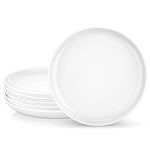 MALACASA, Series REG, White Dinner Plates for 6 People, 10.5'' Porcelain Round Dinner Plates, Dinner Set Appetizer, Pasta, Soup, Fruit, Microwave Dishwasher Safe