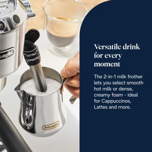 DeLonghi Dedica Espresso Machine – Silver Compact Coffee Maker