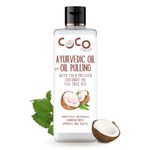 COCO CRUSH Ayurvedic Coconut Oil for Oil Pulling, Cold-pressed & Virgin | Healthy Teeth - Coconut Oil, Tea Tree Oil (100ML)