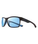 Revo Espen Bear Grylls Sunglasses Polarized Rectangular, Matte Black/Blue Water 60 mm