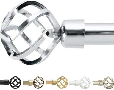 gbHome Empyrean Grace Curtain Rod Metal Cafe Rod Window Treatment Rod Drapery Rod (71-122 cm, Chrome)