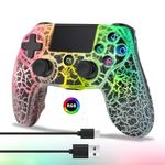 DYONDER Wireless Controller for PS4, LED Wireless Remote Gamepad with Dual Vibration with RGB Light, PS4 Joystick for PS4/Slim/Pro/PC
