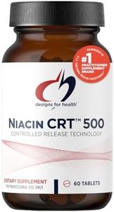 Designs for Health Niacin 500mg - Niacin CRT Vitamin B3 (Nicotinic Acid), Controlled Slow Release Tablets to Help Minimize Flush - Non-GMO, Gluten Free Supplement (60 Tablets)