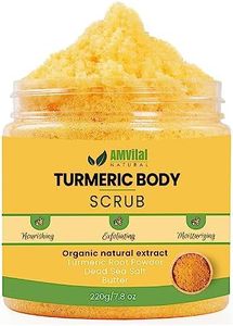 AMVital Turmeric Body Scrub - Handmade Natural Scrub For Body, Face, Hand, and Foot - Natural Skincare Body Scrub For Women - Suitable for All Skin Types (7.8oz)