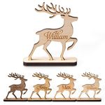 Personalised Feestanding Reindeer, Christmas Dinner Table Place Names, Custom Wooden Place Cards, Reindeers with your names