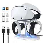 MoKo Controller Charging Stations for PSVR 2, PSVR 2 Charging Station with VR Headset Holder, Overcharging Protection, LED Light, Charging Dock for PS5 VR2 with 4 Magnetic Dongles & Type-C Cable