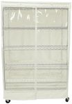 Formosa Covers Premium Clear Front Wire Shelf Steel Rack Cover Off White - Heavy-Duty Storage Solution for Wire Shelving Rack (48”Wx18”Dx72”H) - Waterproof PVC, Water/Dust Resistant Fabric, Zippers