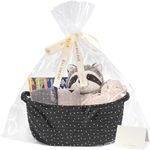 CHICVITA Black Basket Empty Gift Basket, Small Woven Basket for Organizing, Rope Basket for Storage, Decorative Basket for Dogs, Cats, Cute Basket for Shelves, 12"x 8"x 5"