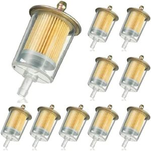 JahyShow 10 Pack 3/8" Universal Fuel Filters Industrial Tractors Cars Trucks Motorcycles gas powered engine Inline Gas Fuel Line