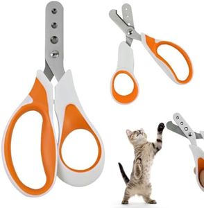 Qpets® Cat Nail Cutter, Cat Nail Clipper for Persian Cat, Cute Cat Nail Cutter with 3 Cutting Guarding Holes 1.5mm/2mm/3mm, Stainless Steel Cat Nail Trimmer Cat Nail Clipper Pet Nail Cutter