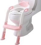 Fedicelly Potty Training Seat Ladder Toddler,Potty Seat Toilet Boys Girls,Adjustable Kids Toilet Training Seat (Pink)