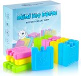 12 Pack Small Cooler Ice Packs,75 * 75 * 15mm Lunch Box Cooler Ice Packs Space Saving,Slim & Lightweight Cool Packs Ice Blocks,BPA Free Cool Coolers Accessories for Beach,Camping,Fishing,Lunch Boxes
