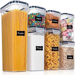 BSTMOME Airtight Storage Container, Cereal & Dry Food Storage Containers Ideal Kitchen Storage Bin for Cereal, Flour, Sugar, Nuts, Pasta - Set of 7