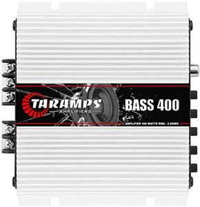 Taramps Bass 400 2 Ohms Monoblock Amplifier 400 Watts Rms 1 Channel 14.4VDC Out Power Full Range, Great for Sub/Bass - Rca/High Level Input, Car Audio