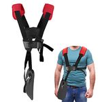 YOUSHARES Trimmer Shoulder Strap - Mower Strimmer Harness Strap Double Shoulder with Durable Nylon Belt Adjuestable for Brush Cutter or Gardenning(for STIHL FS, KM Series String Trimmer), Dark Red