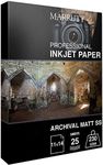 Marrutt 230gsm Archival Matt Single Sided Inkjet Photo Paper: 11” x 14” - 25 Sheets