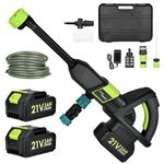 Cordless Pressure Washer | 28 Bar/406 PSI Battery-Powered Jet Washer with 2 Batteries, 6-in-1 Nozzle, Foam Pot & 16FT Hose | Portable Power Washer for Car Washing & Patio Cleaning