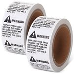 Shop4Mailers Warning Suffocation Labels 2" x 2" Rolls of 500 (12 Rolls)
