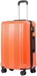 Coolife Luggage Suitcase PC+ABS with TSA Lock Spinner Carry on Hardshell Lightweight 20in 24in 28in (orange, L(28IN))