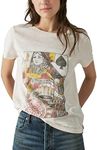 Lucky Brand Women's Short Sleeve Queen of Spades Graphic Tee, Soft Pink, X-Small