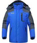 Rdruko Men's Winter Snow Jacket Coat Waterproof Windproof Insulated Ski Snowboard Fleece Jacket(Blue, CA XXL)