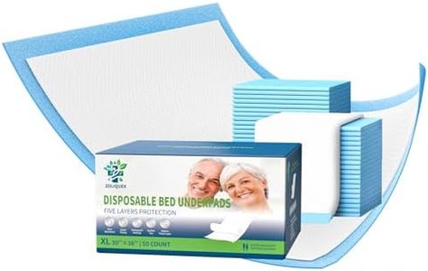 50 Count 30" x 36" Breathable Incontinence Bed Pads, 80 Gram Super Absorbency Disposable Underpads, for Baby Adults Bedwetting Pads, Extra Large Dog Pee Pads, Waterproof Leakproof Drying Underpads