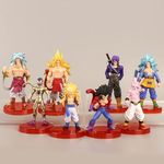 Tinion Dragon Ball Z Son Goku Gohan Lunchi Gogeta Hirudeganaction Figure Miniature Doll(Toy Figure) Specialedition for Car Dashboard|Decoration|Cake|Office Desk & Study Table(Pack of 8) (Ht- 11-14Cm)