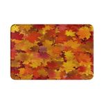 Ansouyi 20x30 Inch Bath Mat, Orange Autumn Falling Maple Leaves Bathroom Rugs No Silp Washable Cover Floor Rug Carpets Floor Mat for Kitchen Bedroom