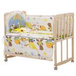 TDOO Baby Bedside Crib,Wooden Bedside Bassinet with Mattress,Mosquito Net,Sturdy Structure, for Newborn and Infant 102 * 83 * 60CM(Single Layer)